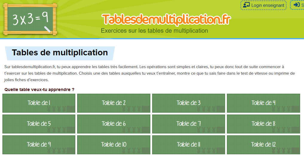 Tablesdemultiplication.fr